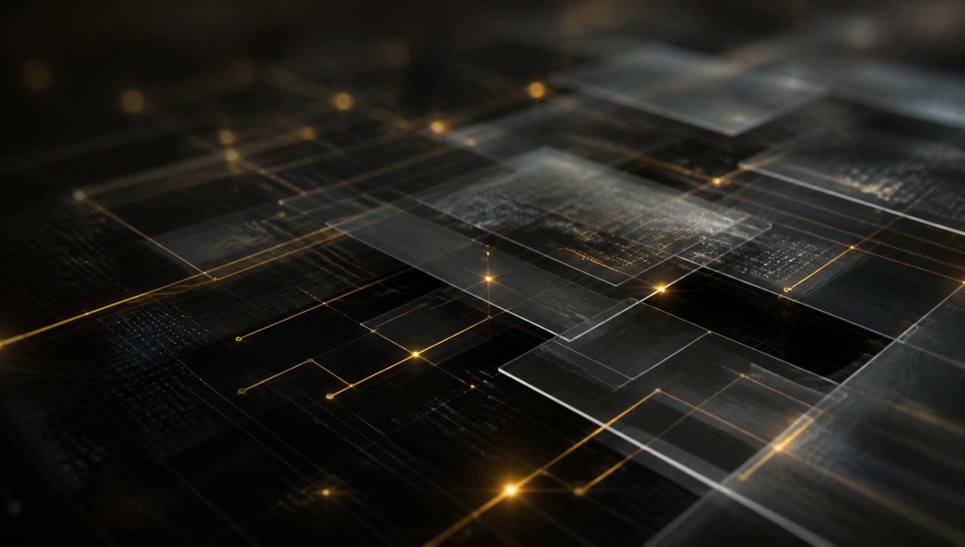 Abstract systems architecture representing connected business operations